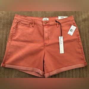 Nicole Miller Terra Cotta Soho High Rise Shorts, Size 16, NWT